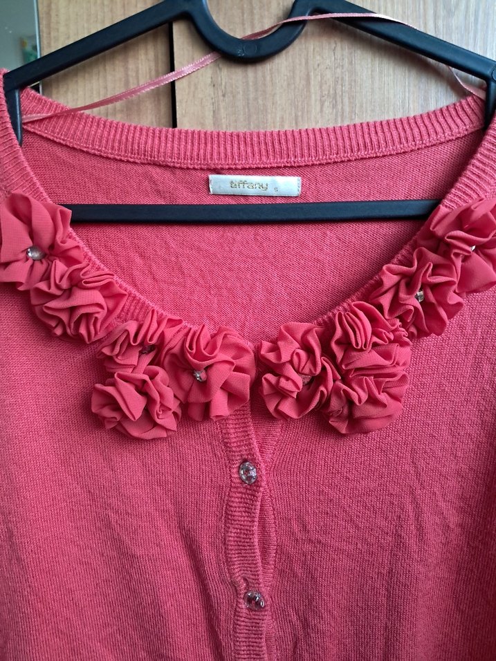 Pembe Uzun Kollu Düğmeli Triko Hırka - Görsel 3