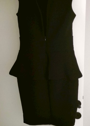 Siyah kısa kollu Elbise - Görsel 5