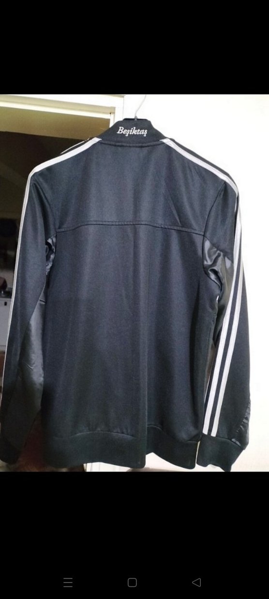 Siyah Adidas Fermuarlı Erkek Spor Eşofman Üstü - Görsel 2