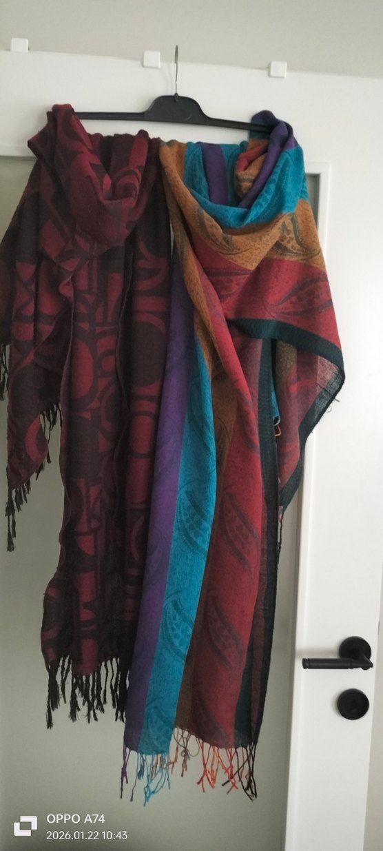 Kadın Çok Renkli Bohem Drape Şal - Görsel 5