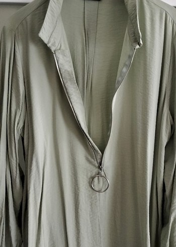 Kadın Uzun Kollu Bol Keten Tunik - Görsel 3