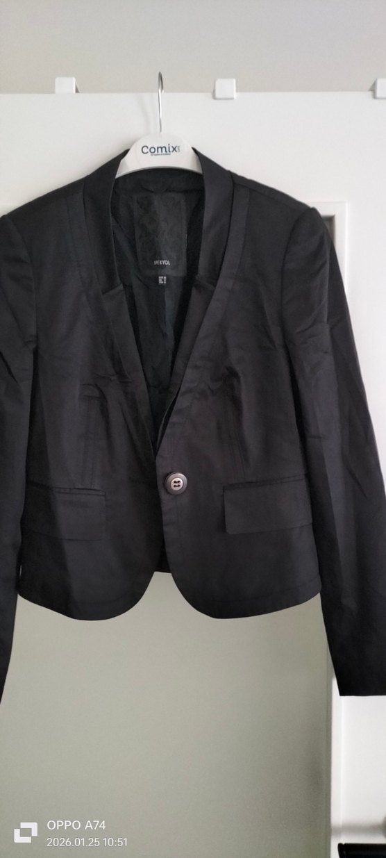 Siyah Düğmeli Kadın Blazer Ceket - Görsel 5