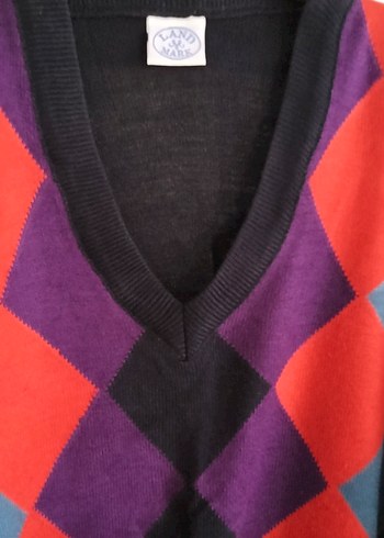 Desenli V Yaka Yün Kazak - Görsel 3