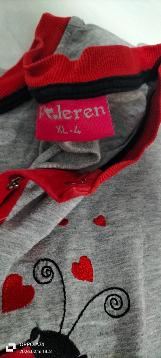 Baskılı Gri Kadın Uzun Pijama Takımı - Görsel 4