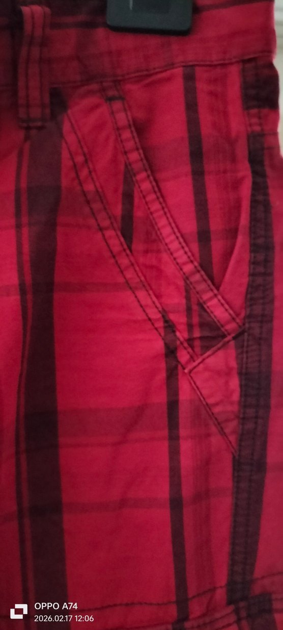 Kemerli Kırmızı Erkek Mini Şort - Görsel 5