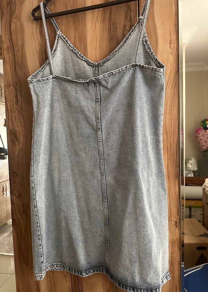 Askılı kot elbise - Görsel 2