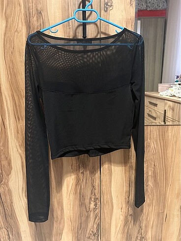 Tül detaylı bluz - Görsel 4