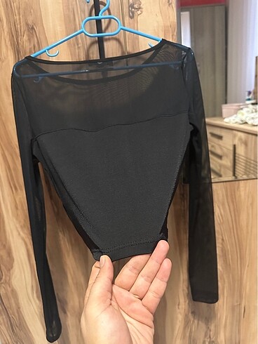 Tül detaylı bluz - Görsel 5