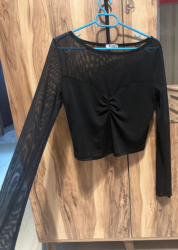 Tül detaylı bluz - Görsel 2