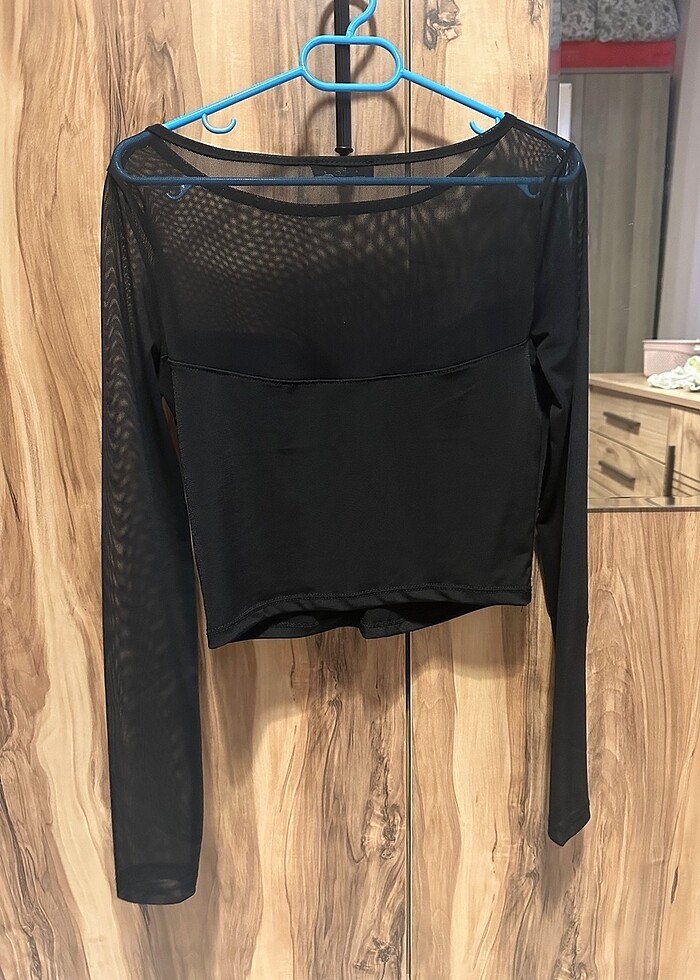 Tül detaylı bluz - Görsel 4