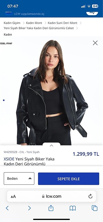 Biker yaka deri ceket