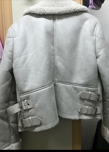 Bershka Bej Süet Kürklü Kadın Ceket