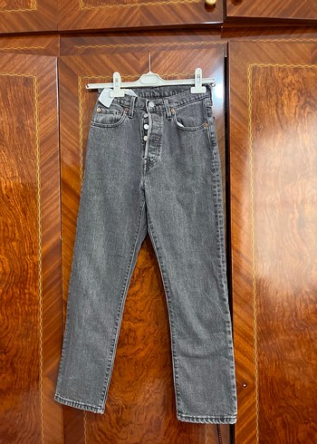 Levis Koyu Gri Yuksek Bel Denim Jean