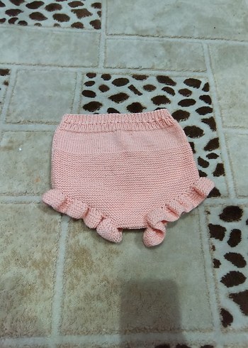 Pembe Örgü bebek şort