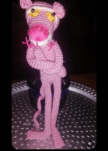 Pembe panter anahtarlık 