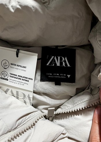 krem Puff Mont, Yüksek Yakalı, Rahat Kesim - Görsel 5