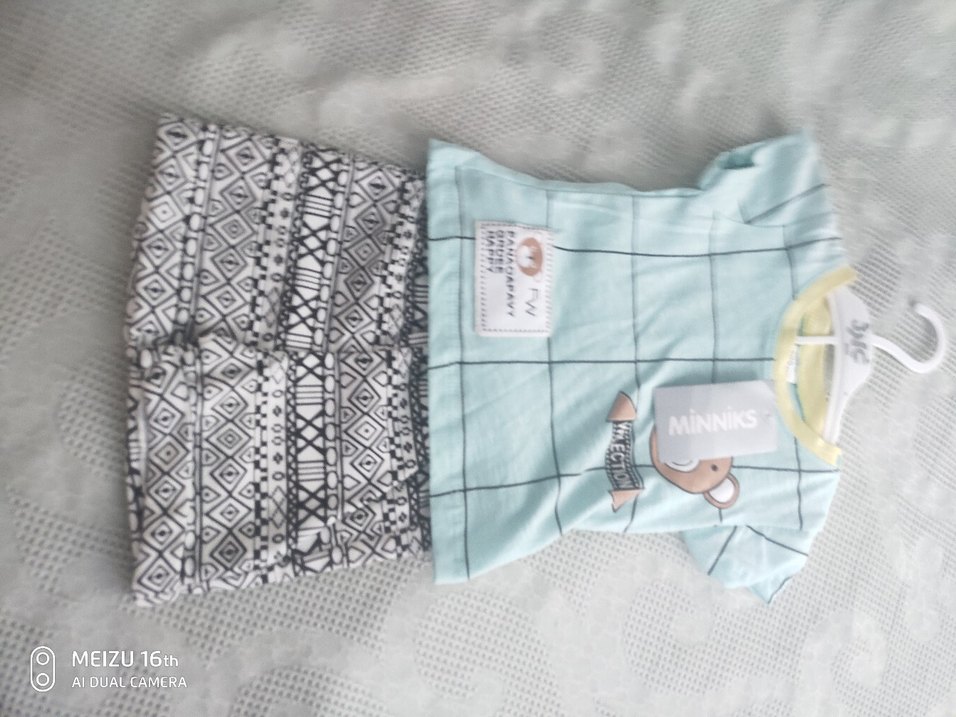 Mavi Pamuklu Erkek Bebek Kısa Kollu Takım - Görsel 2