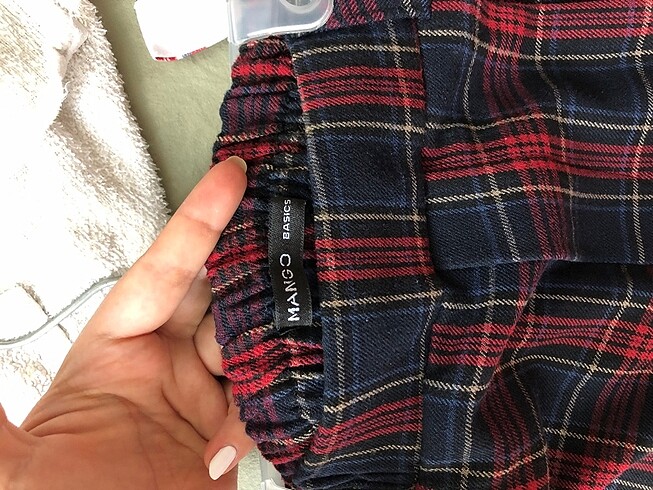 xs Beden çeşitli Renk mango kareli havuç pantolon