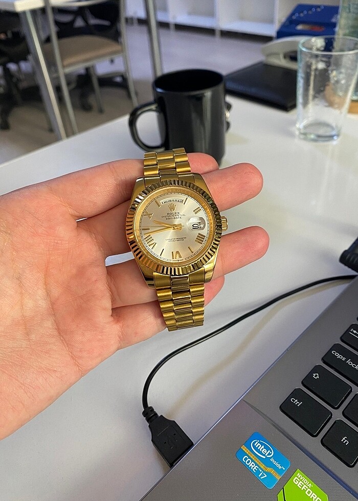 Day-Date full altın otomatik saat - Görsel 2