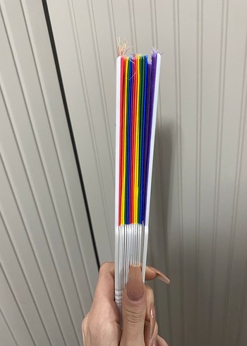 Renkli Gökkuşağı Katlanabilir Yelpaze - Görsel 2