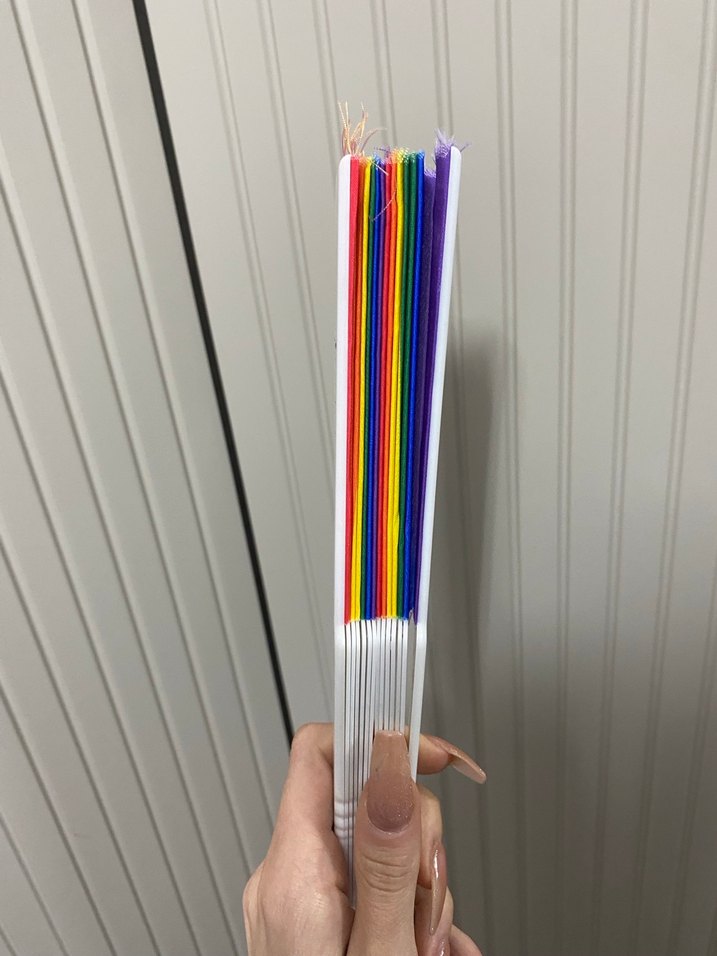 Renkli Gökkuşağı Katlanabilir Yelpaze - Görsel 2