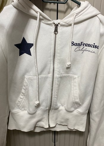 Beyaz Baskılı Kadın Sweatshirt - Görsel 2