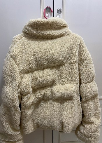 Krem Renkli Kürklü Kadın Kış Montu - Görsel 2