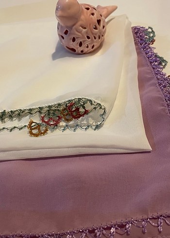 Grep eşarp iğne oyalı el emeği - Görsel 14