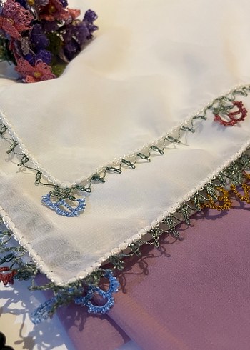 Grep eşarp iğne oyalı el emeği - Görsel 13