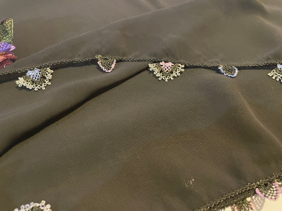 Grep eşarp iğne oyalı el emeği - Görsel 3