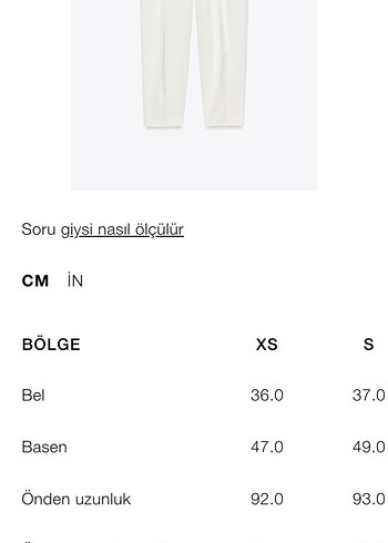 xs Beden beyaz Renk Bej Kadın Kemerli Kumaş Pantolon