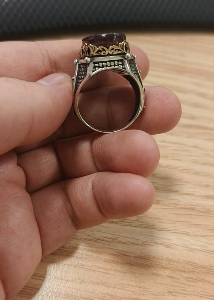 Gümüş Erkek Yüzük 925 ayar - Görsel 3