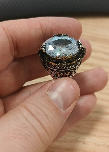 Gümüş Erkek Yüzük 925 ayar - Görsel 5