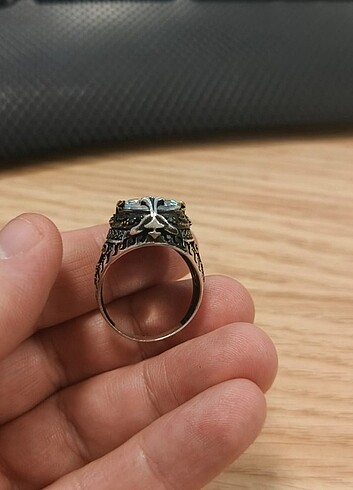 Gümüş Erkek Yüzük 925 ayar - Görsel 8