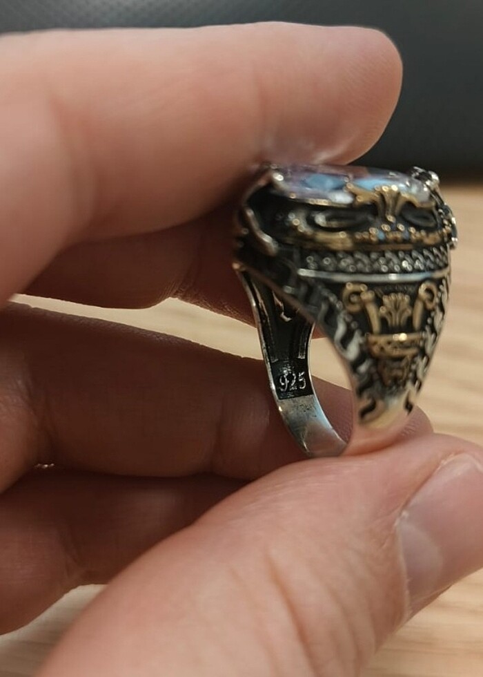 Gümüş Erkek Yüzük 925 ayar - Görsel 3