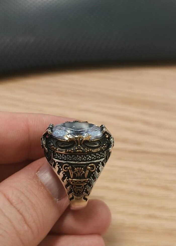 Gümüş Erkek Yüzük 925 ayar - Görsel 4