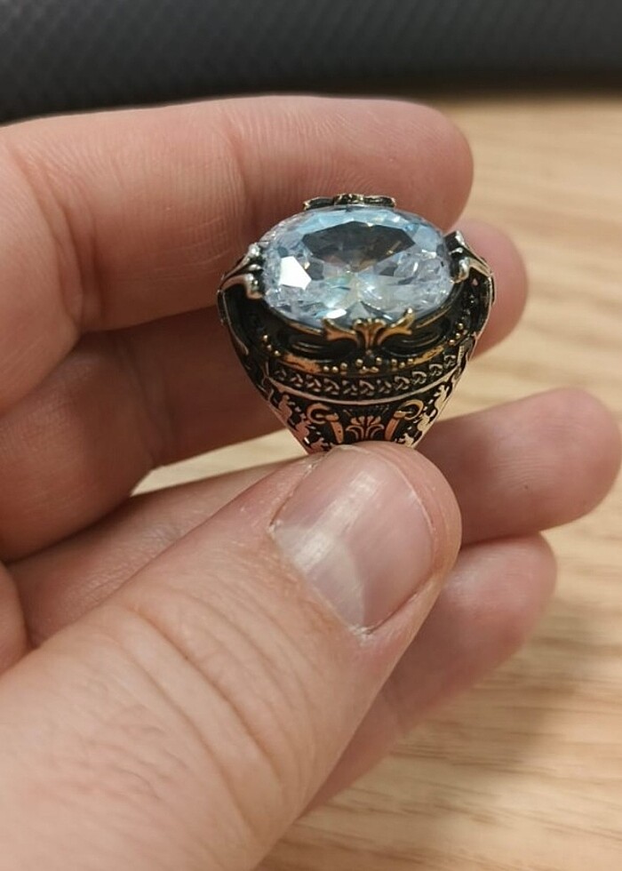 Gümüş Erkek Yüzük 925 ayar - Görsel 5