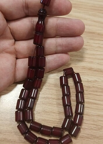 Eski Döküm Eski Yapım Sıkma Kehribar Tesbih - Görsel 3