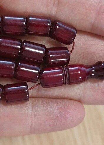 Eski Döküm Eski Yapım Sıkma Kehribar Tesbih - Görsel 4