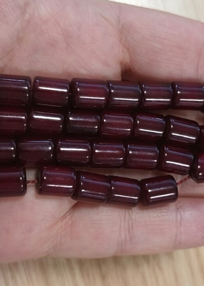 Eski Döküm Eski Yapım Sıkma Kehribar Tesbih - Görsel 2