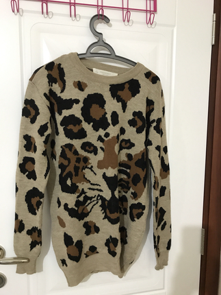 Zara leopar desenlı kazak