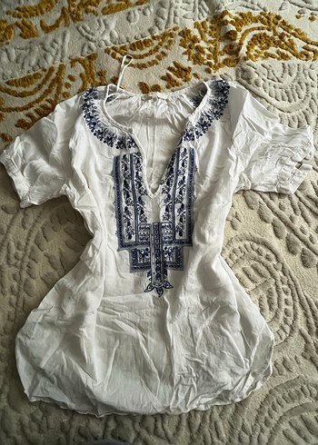 Beyaz koton bluz - Görsel 2