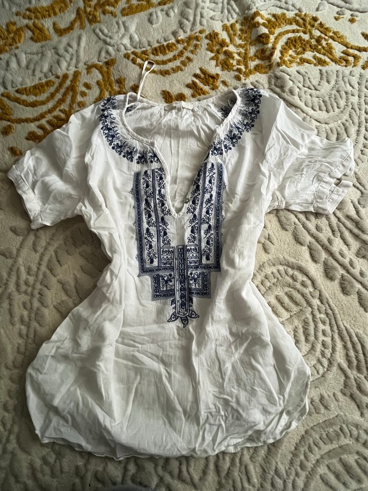 Beyaz koton bluz - Görsel 2