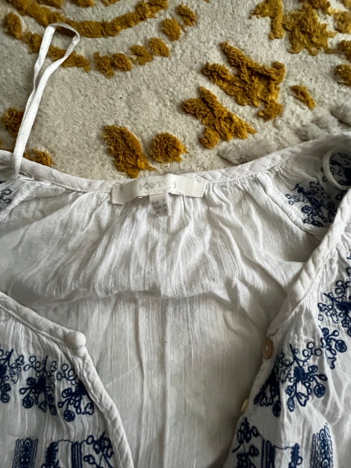 Beyaz koton bluz - Görsel 3