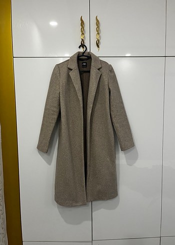 Bej zara Kuşaklı Uzun Kaban - Görsel 3