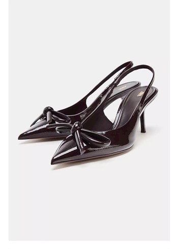 Zara Fiyonklu Slingback Topuklu Ayakkabi