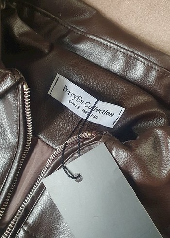 Kahverengi Deri Kadın Ceket - Görsel 7