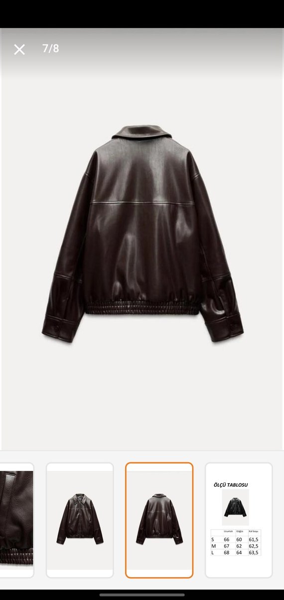Kahverengi Deri Kadın Ceket - Görsel 2