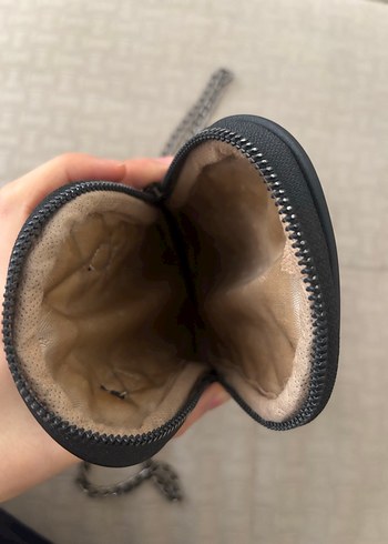 Zincir Askılı Siyah Deri Kadın Çanta - Görsel 4