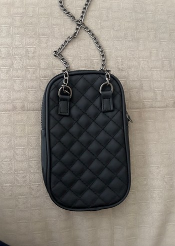 Zincir Askılı Siyah Deri Kadın Çanta - Görsel 2